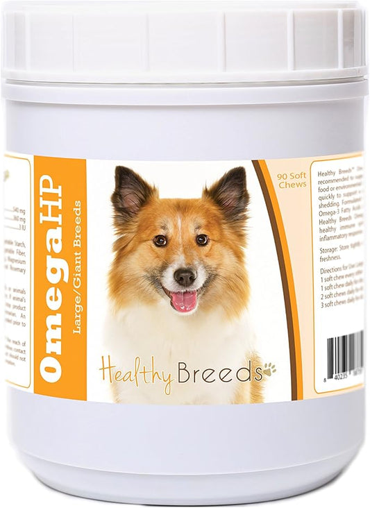 Healthy Breeds Icelandic Sheepdog Omega HP Fatty Acid Skin and Coat Support Soft Chews 90 Count
