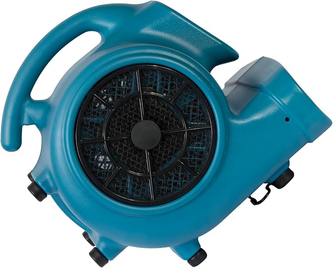 XPOWER X-430TF Pro 1/3 HP 2000 CFM Centrifugal Air Mover, Carpet Dryer, Floor Fan, Blower, Timer, Filter, for Water Damage Restoration, Janitorial, Plumbing, Home Use,Blue