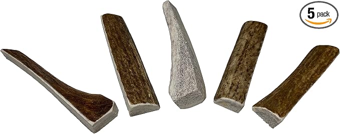 Elkhorn Premium Chews - X Small Split 5 Pack (for 0-10 lb Dogs and Puppies) Premium Grade Elk Antlers for Dogs (5 Pieces) Sourced in the USA