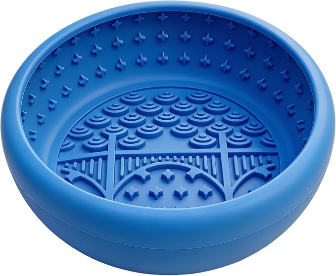 Slow Feeder Dog Bowls for Cats, Silicone Puzzle Pet Anxiety Relief Lick Mat | 2 cups,food-grade BPA free, strong suction,dishwasher safe,small medium large breeds , dry wet frozen food,slow down eating