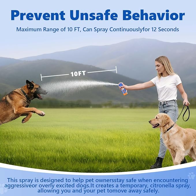 Citronella Dog Deterrent Spray, Animal Deterrent Spray, Humane Deterrent Spray Spray to Deter Animals & Outdoor Use, Citronella Spray Deterrent, 2Pack 70ml / 2.37Oz