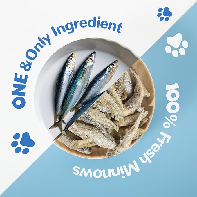 PAWUP Freeze-Dried Minnows Treats for Dogs & Cats, Freeze Dried Chicken Heart Pet Treats, High Protein Freeze-Dried Pet Food for Dogs, Cats, Fresh Ingredient