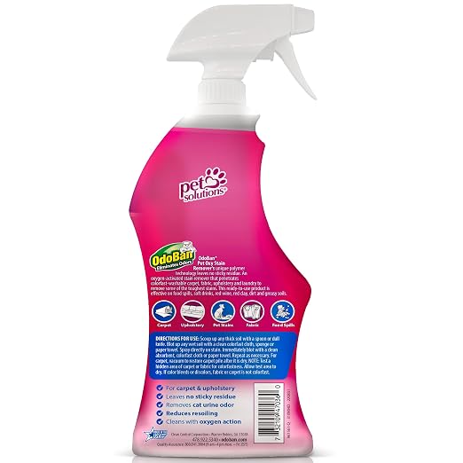 OdoBan Disinfectant and Odor Eliminator, Ready-to-Use 32 oz Spray Bottle & Pet Solutions Neutral pH Floor Cleaner Concentrate, 1 Gallon, and Oxy Stain Remover, 32 Ounce Spray