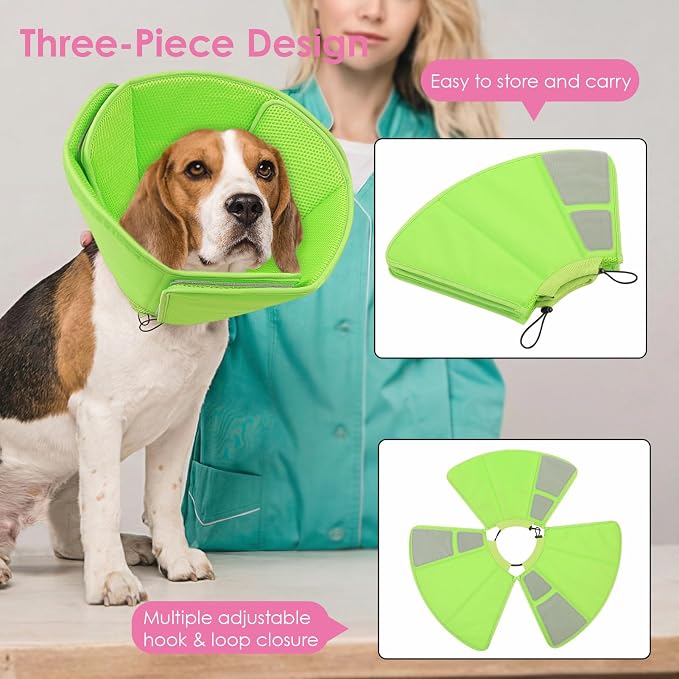 AOFITEE Soft Dog Cone Collar Anti-Licking, Dog Cone Alternative After Surgery, Elizabethan Cones for Large Dogs Post-Surgery, Neuter Recovery Pet Dogs E-Collar(Green,X-Large)