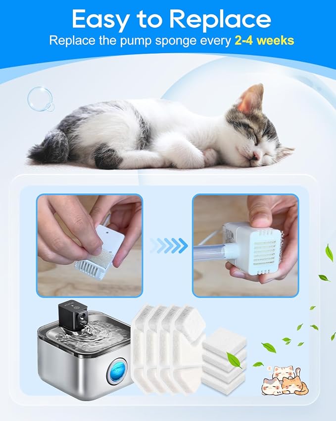Replacement Filters for Cat Water Fountain Compatible with Speedeer Cat Water Fountain Filters Replacement Fit for 135oz/4L ZTI0506, 6+6 Pack
