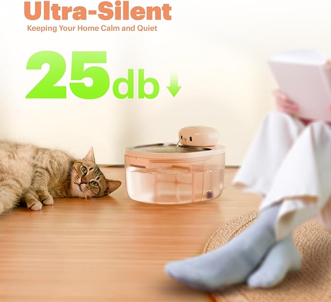 PetTop® Pumpless Cat Water Fountain + 3 Packs Filters