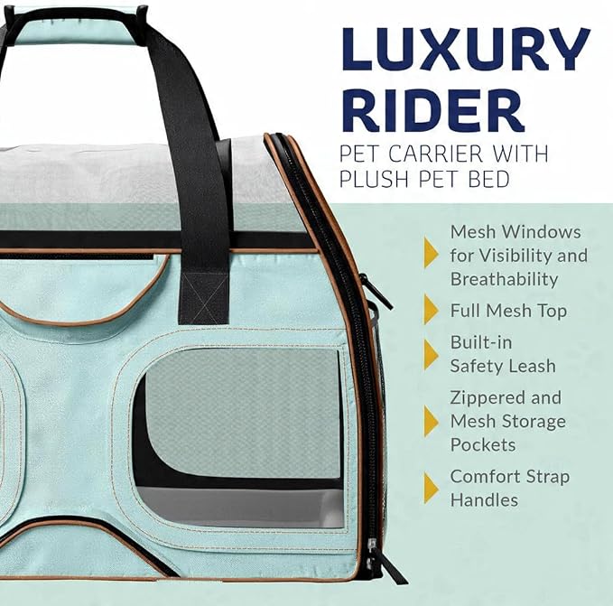 Airline Compliant Pet Carrier with Removable Wheels and Telescopic Handle