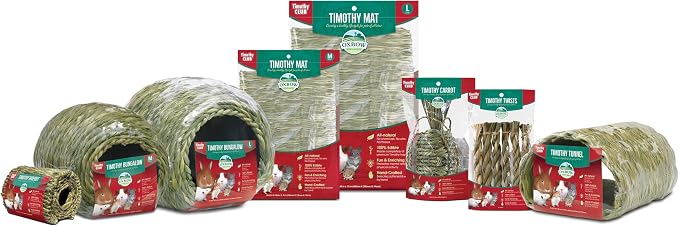 Oxbow Timothy Hay Bungalow, Rabbit & Guinea Pig Hideout, Edible & Hand-Woven Bunny House, No Wires or String, Small Pet Accessories, for Rabbits, Guinea Pigs, Chinchillas & Rats, Medium