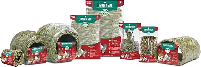 Oxbow Timothy Hay Bungalow, Rabbit & Guinea Pig Hideout, Edible & Hand-Woven Bunny House, No Wires or String, Small Pet Accessories, for Rabbits, Guinea Pigs, Chinchillas & Rats, Large