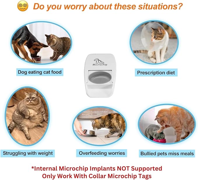 Automatic Pet Feeder with Active RFID Technology, Dual Source Battery/USB - Prevents Food Stealing, Perfect for Prescription Diets, Schedules Meals for Multiple Pets (Cats & Dogs) (White)