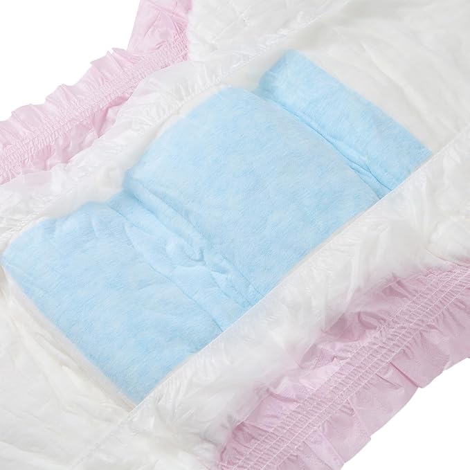 CutiePlusU Disposable Diaper Protective Underwear Absorbent Briefs Dry Surface - Pink 10 Pieces