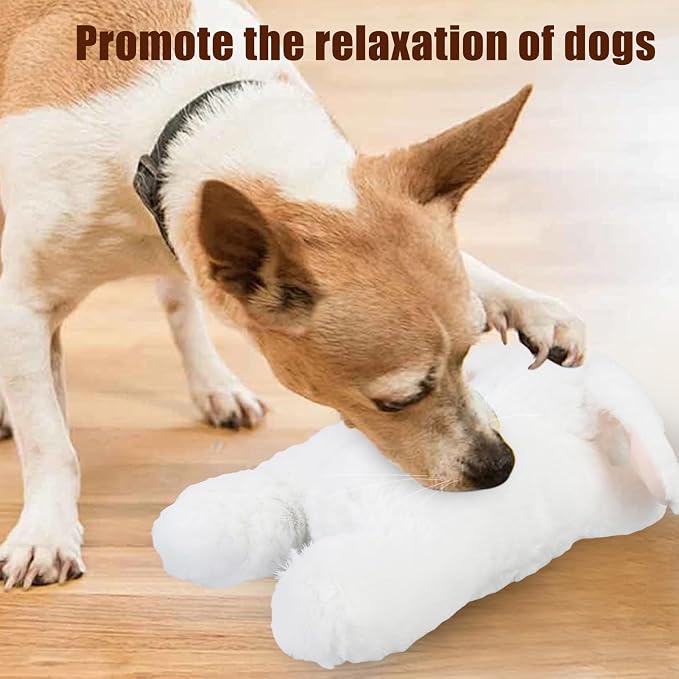 Puppy Toy with Heartbeat Stuffed Animal, for Dogs Pet Anxiety Relief Behavioral Sleep Aid Crate Kennel Training Toy (White)