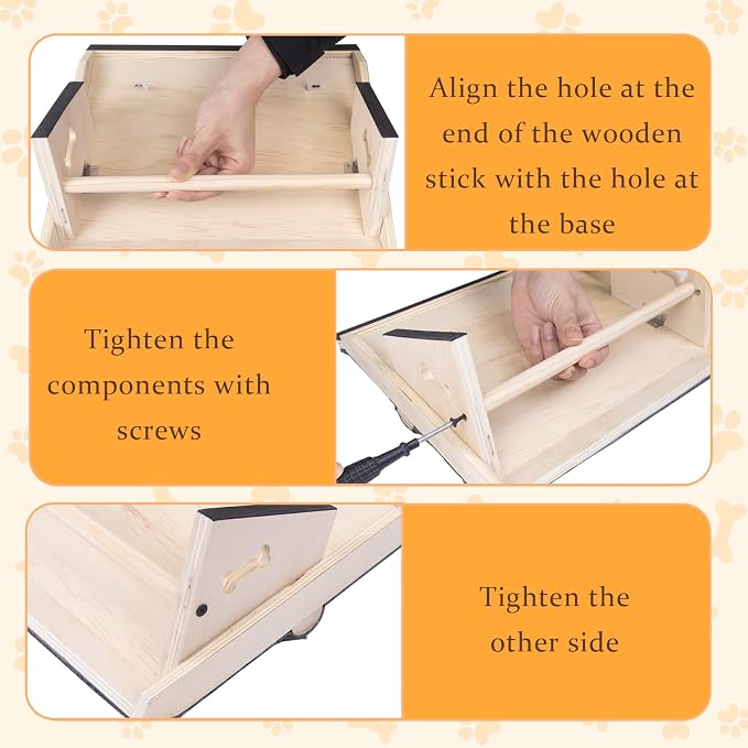 3 Pack Wooden Dog Ramp for Stairs,13L*9W*5H''+26°Slope,Fit for Stair 9-11D''5-7''H,Friendly to Short-Legged/Small/Injured/Aged Dogs with High Support,with Anti-Slip Pads for Climbing Safely