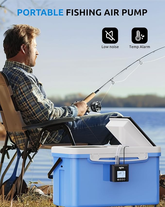 SEAOURA Digital Aquariums Thermometer with USB Rechargeable Portable Aerator