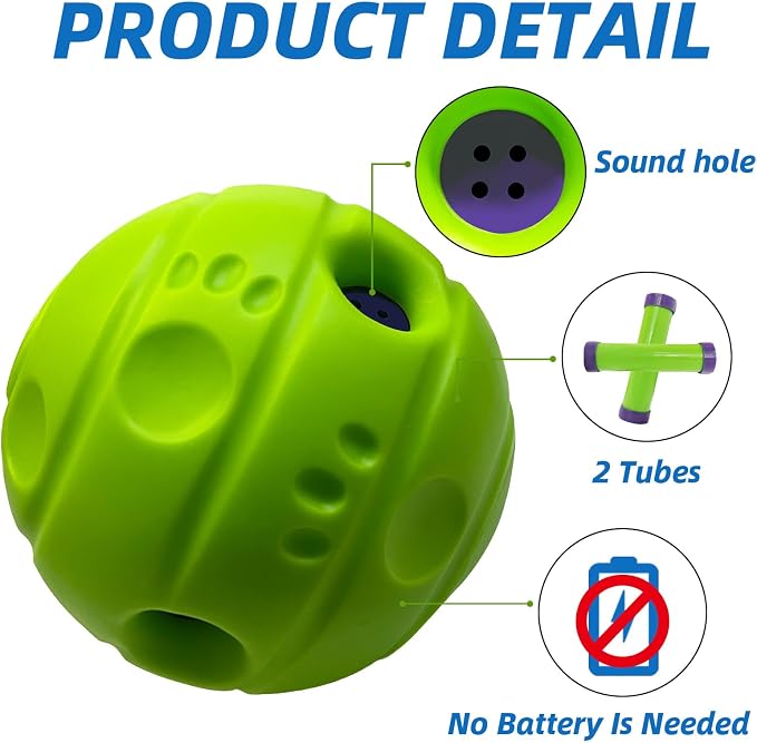 Dog Toys Ball, Interactive, M, 3.46 in (8.8 cm) | No Paint, Gibbering Sound, Surface Concave Lines