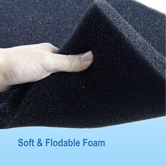 AQUANEAT Aquarium Bio Sponge Filter Media Pad Open Cell Foam Sheet Cut-to-Fit for Fish Tank Sump (72" x 12" x 1" （2 Packs）)