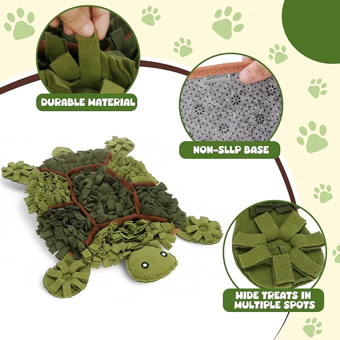 Snuffle Mat for Dogs, 28.8''x22.8'' Large Nose Work Mat, Dog Food Mat for Foraging and Mental Stimulation, Interactive Feeders for Boredom Relief (Brown)