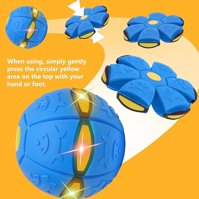 2pc 2-in-1 Dual Form Freely Switchable Magic Bouncing Ball Toy with Six Light Suitable for Indoor & Outdoor