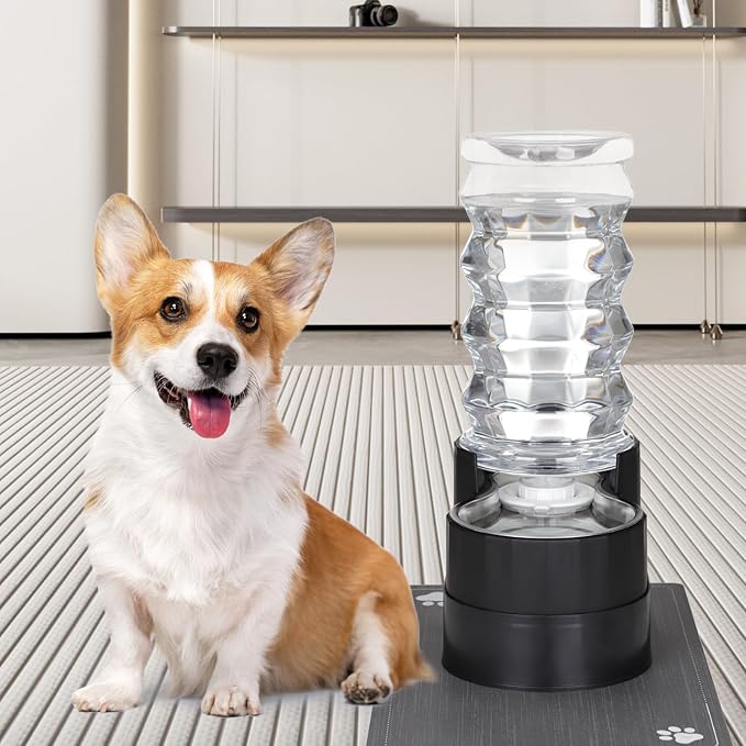 RIZZARI 8L Elevated Pet Water Dispenser – Stainless Steel Gravity Waterer | for Medium/Large Dogs & Senior Pets, Comfortable Drinking Height for Living Rooms & Multi-Pet Homes, Auto refill