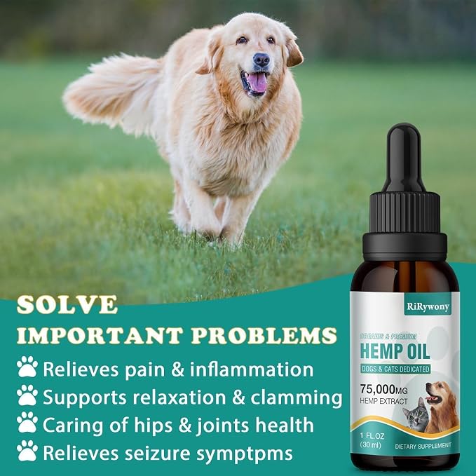 Hemp Oil for Dogs and Cats 5 Packs - Anxiety,Pain,Stress,Arthritis Sеizures Rеlief - Organic Pet Calming Drops Dog Relaxants - Skin Нiр Jоint Hеalth