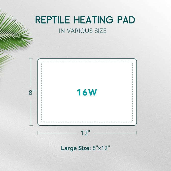 Luxbird Reptile Heating Pad 8x12 Inch with Dual Output Reptile Thermostat LB-2SC Combo Set Under Tank Terrarium Heating Mat for Turtles, Lizards, Frogs, and Other Reptiles