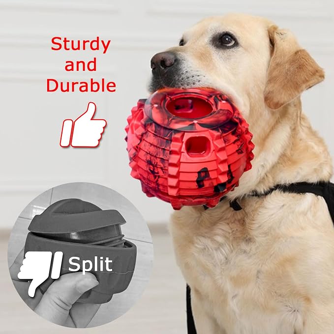 XHX Long-Lasting Interactive Dog Toy Safe for Medium and Large Dogs 25-75 lbs(Red and Black, Medium)