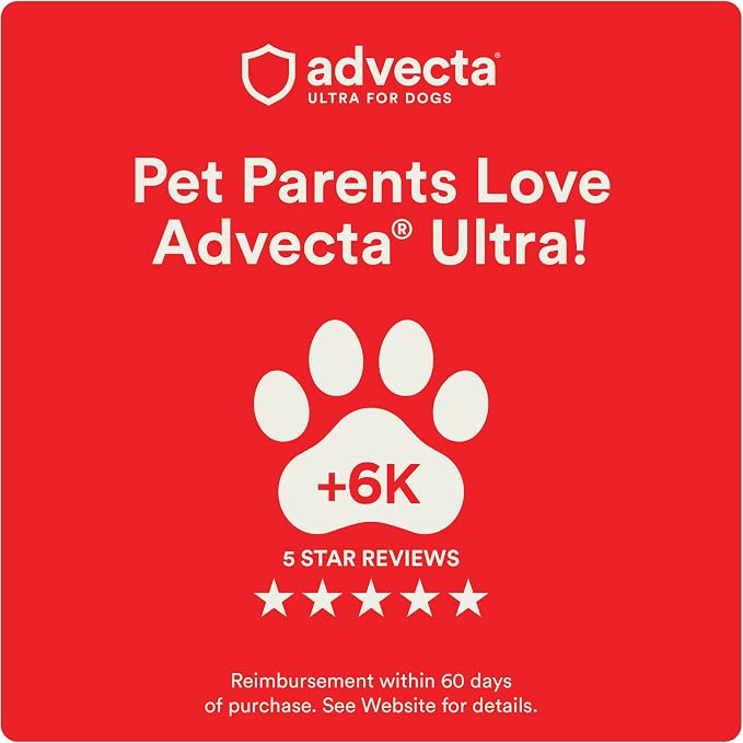 Advecta Ultra Flea and Tick Prevention for Dogs - Medium Dog Flea and Tick Treatment & Control - Mosquito Repellent - Fast Acting Waterproof Topical Drops, 6 Month Supply