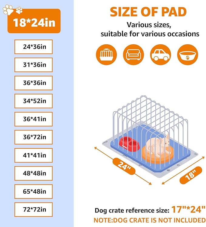 Washable Dog Pee Pads for Puppy, 4 Pack Puppy Pads Washable Pee Pads for Dogs, Absorbent Reusable Whelping Pads Dog Mats for Floor Protector, Couch Cover, Crate, Puppy Training 18x24