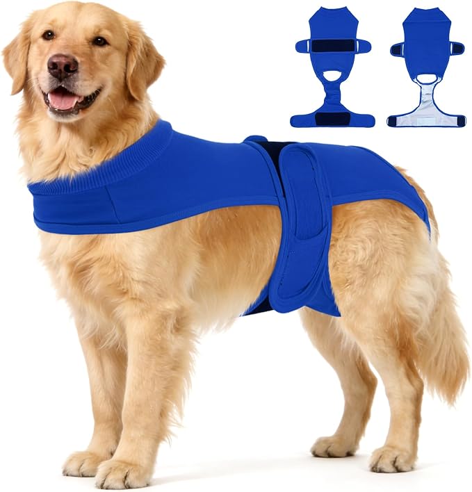 Dog Diapers for Female Dogs, Washable Reusable Female Dog Diapers, Leak Proof Doggie Underwear Sanitary Pants for Heat Cycle, Incontinence and Puppy Training, Adjustable Belly Bands- Blue 2XL