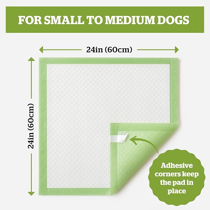Pogi’s Dog Pads with Sticky Tabs – Large, Super Absorbent, Odor Blocking, 40-Count (24x24in)