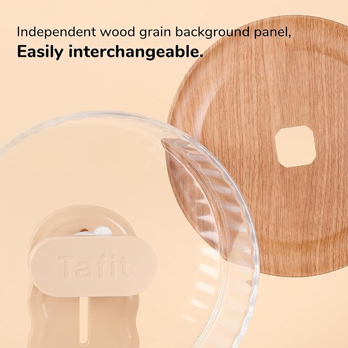 Silent Hamster Wheel 10.5 Inch Dual-Bearings Quiet Running Exercise Wheels with Wood Grain Backboard, Height Adjustable for Syrian Hamsters, Gerbils, Mice, Hedgehog, Lemmings, Warm Brown