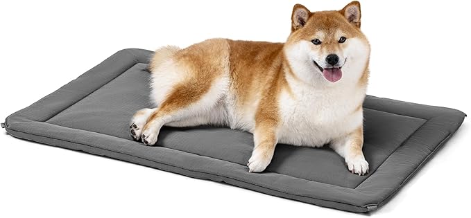 PELZIN Cybarmour 2.0 Chew Proof Dog Crate Pad - Outdoor Chew Resistant Dog Bed with Corner Anchor - Machine Washable - Water & Dirt-Resistant - Medium Breeds & Fits 30-Inch Crate - 29"x17", Charcoal