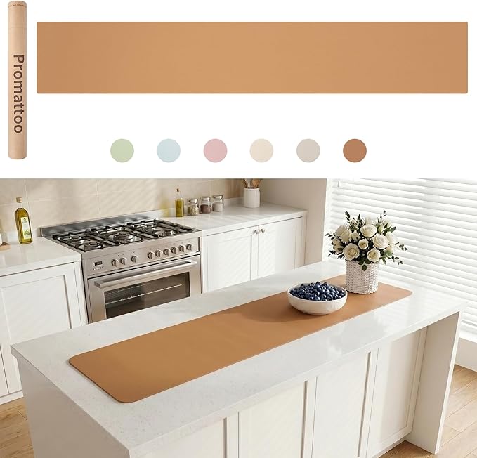 Extra Large Silicone Mat for Countertop & Table with Gift Tube Packaging, Thickened Non-Slip Heat Resistant Table Protector, Cuttable Waterproof Kitchen Prep & Kids Craft Mat
