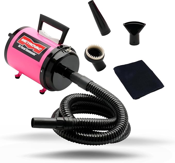 METROVAC Pink AF Commander 2 Speed Kit Bundle with Hoodini Calming Band for Dogs & Cats - L