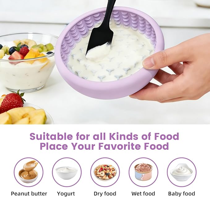 Dog Slow Feeder Licking Bowl,Freezeable Anxiety Relief Treat Dispenser, Non-Slip Anti-chocking Pet Dish, Interactive Puzzle Toy for Mediuml Large Breed,Freezable BPA Free Silicone Dishwasher Safe