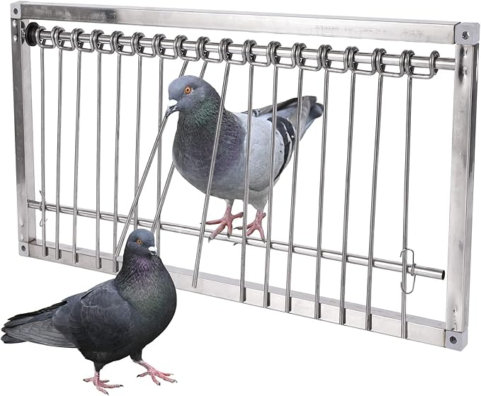 1PC Bird Cages Trap Stainless Steel Pigeon Trap Door Wire Bars Frame Entrance U-Trap for Pigeon Birds House Door(50 * 26 cm)