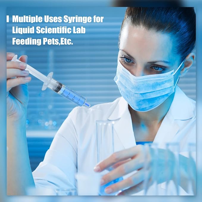 Zhengmy 100 Pack Bulk Plastic Syringe with Luer Slip Tip, Individually Sterile Sealed, Liquid Oral Syringe with Measure Scale No Needle for Pets Feeding(5 ml)