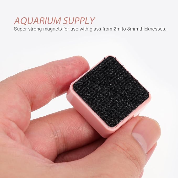 Mipcase Magnetic Fish Tank Brush 1.25 Inch Aquarium Glass with Scraper for Small Fish Tank Accessories and