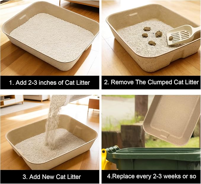 6 Pack Large Disposable Litter Boxes for Cats,Travel Litter Box for Cats,Portable Litters Box for Temporary Housing,Odor Control Litters Boxes for Cat,Hamster,Guinea Pig,Rabbit