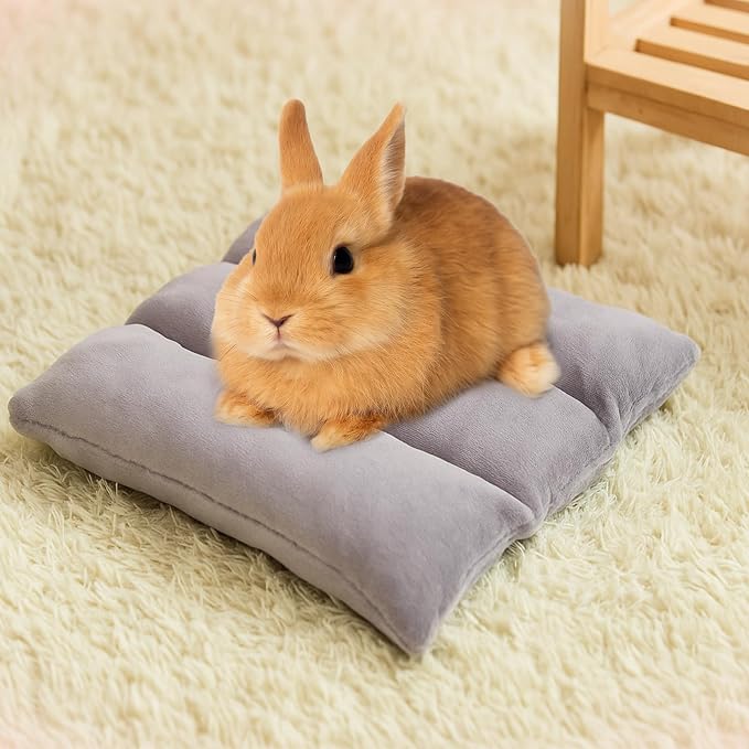 Weysat 3 Pack Rabbit Bed 15.7 x 14 Inch Soft Thickened Bunny Rabbit Bed Bunny Mat Concave Cushion Plush Mat for Indoor Outdoor Cage Sleeping Supplies