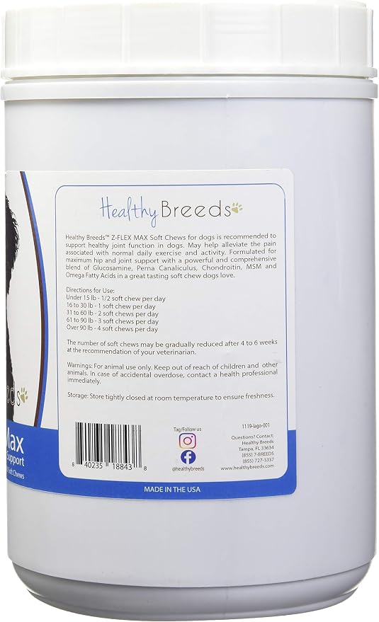 Healthy Breeds Lagotti Romagnoli Z-Flex Max Dog Hip and Joint Support 180 Count