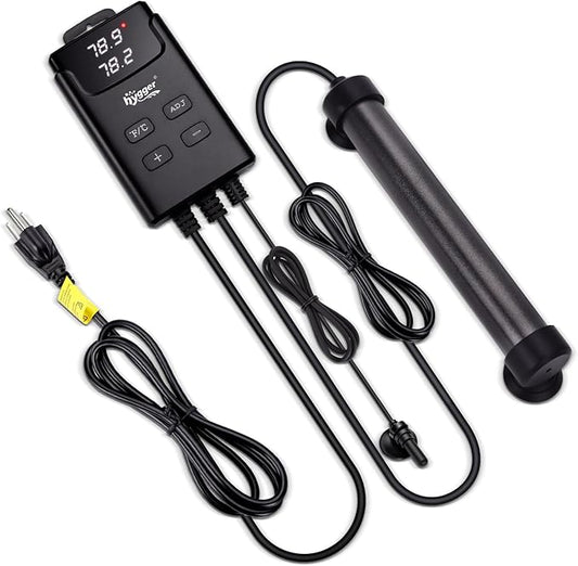 hygger Aquarium Heater,Submersible Fish Tank Heater with External Digital Display, Including Overheat & Leakage Protection and Temperature Sensor for Freshwater and Saltwater (50W for 10gal~15gal)