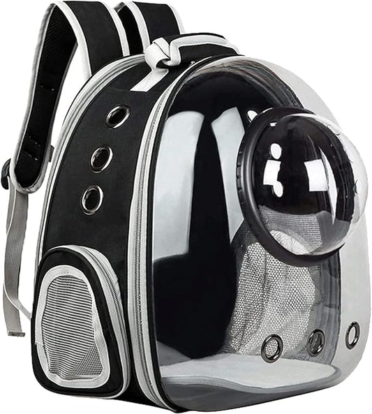 OLOTU Pet Backpack Space Capsule Cat Carrier, Cat Backpack for Hiking Travel and Outdoor Use, Pet Backpack Carrier for Small Dogs and Cats, Black Spacious