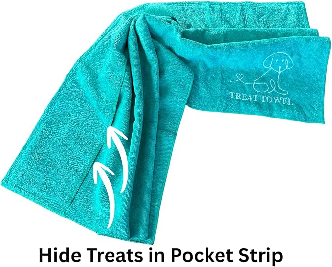 Treat Towel for Dogs – Snuffle Towel for Mental Stimulation & Enrichment, Interactive Lick Mat Alternative, Washable Microfiber, Boredom Buster Nose Work Toy for All Breeds – Green