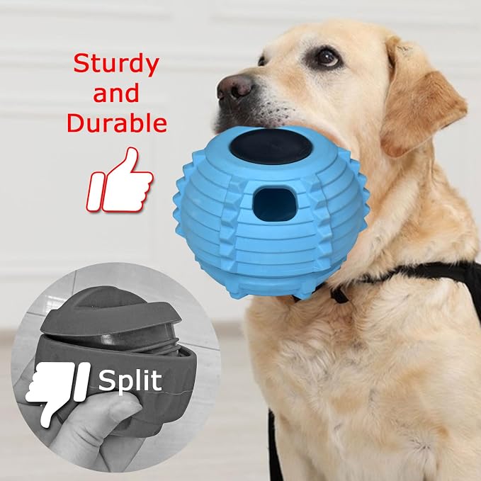 XHX Long-Lasting Interactive Dog Toy to Keep Your Pup Busy and Distracted - Safe for Dogs - Low-Mess Design - Dog Toys for Medium and Large Dogs 25-75 lbs(Blue, Medium)