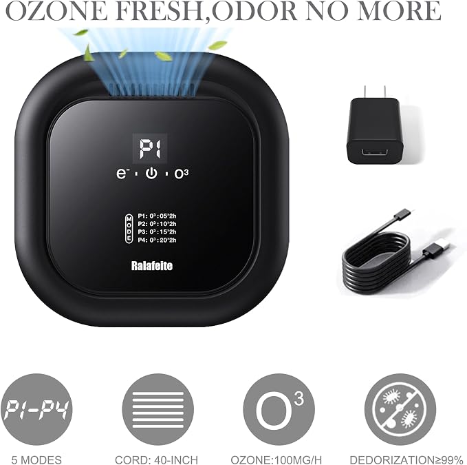 Cat Litter Deodorizer for Litter,Ozone Odor Eliminator for Pets,99% Odor Removal Air Purifier for Cat Litter Box,Home Insertable Air Purifier Suitable for Bedrooms,Bathrooms,garage,Smoke,Kitchens
