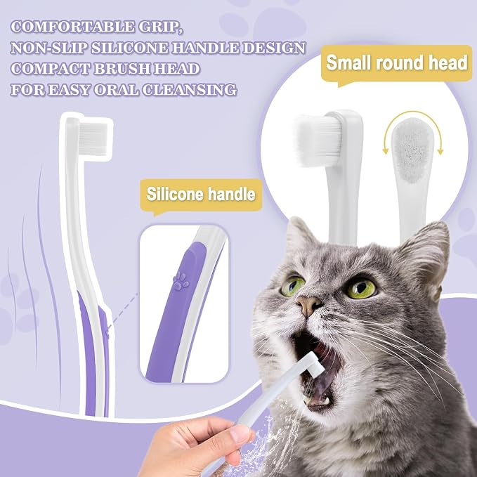 Cat Toothbrush Complete Kitty Dental Care Kit + 6% nHA Pet Dual-Enzymatic Toothpaste