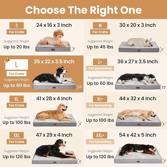 OhGeni Orthopedic Waterproof Dog Bed for Medium Large Dogs, Machine-Washable Removable Cover in Easy-Clean Fabric, Reversible Memory Foam & Easy-Carry Handle, Suitable for Crate, 35 inch (Pink)