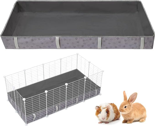 FunFurry Waterproof Guinea Pig Cage Liner,Washable Tarp Bottom Base,Cage Liners for Small Animals,Hamster Chinchilla Hedgehog Ferret Rabbit. (Dark Grey-Paw, 24" X 36")