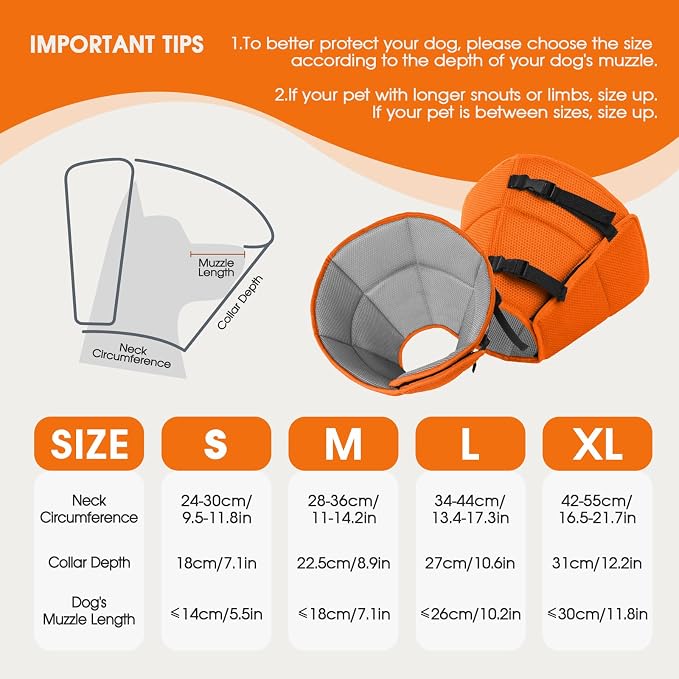 Dog Cone Collar After Surgery, Soft Cone for Small Dogs to Stop Licking, Adjustable Elizabethan Collar for Dogs, Lightweight Breathable Dog Recovery Cones for Wound Healing & Hot Spots